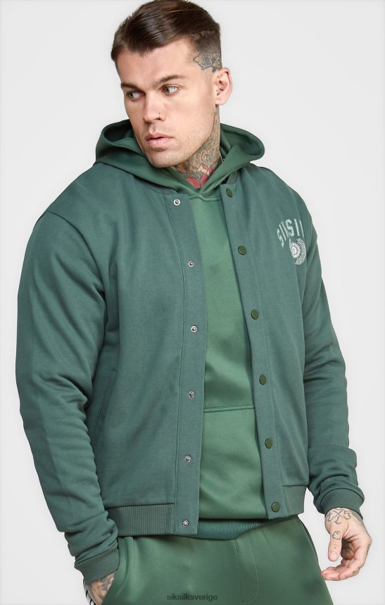 män SikSilk grön avslappnad universitetsbombplan kläder 02V424429