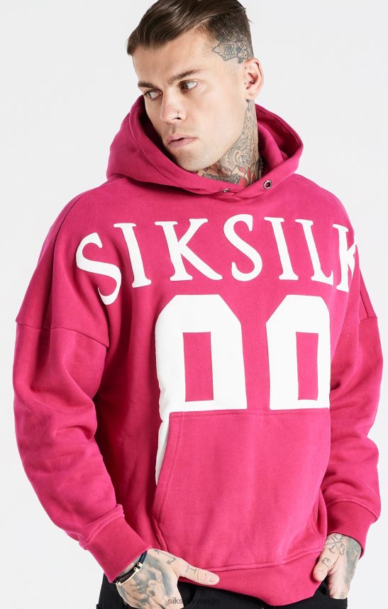 män SikSilk rosa luvtröja med avslappnad passform kläder 02V424459