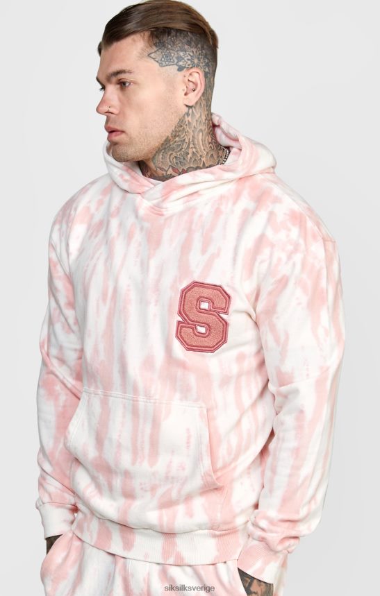 män SikSilk rosa tie dye hoodie kläder 02V424421