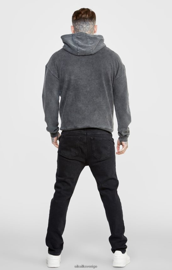 män SikSilk svart grafisk slimmad huvtröja kläder 02V424440