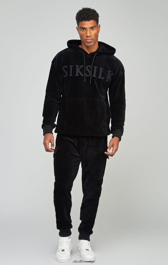 män SikSilk svart manchester applikation med logotyp luvtröja kläder 02V424414