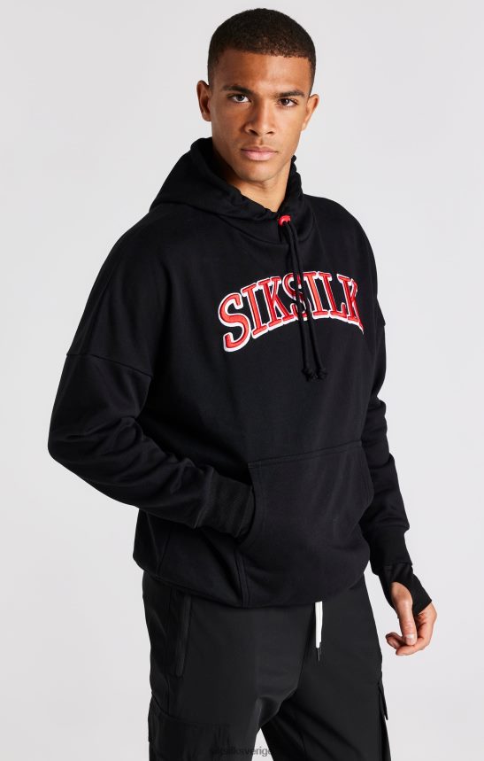 män SikSilk svart oversized hoodie kläder 02V424426