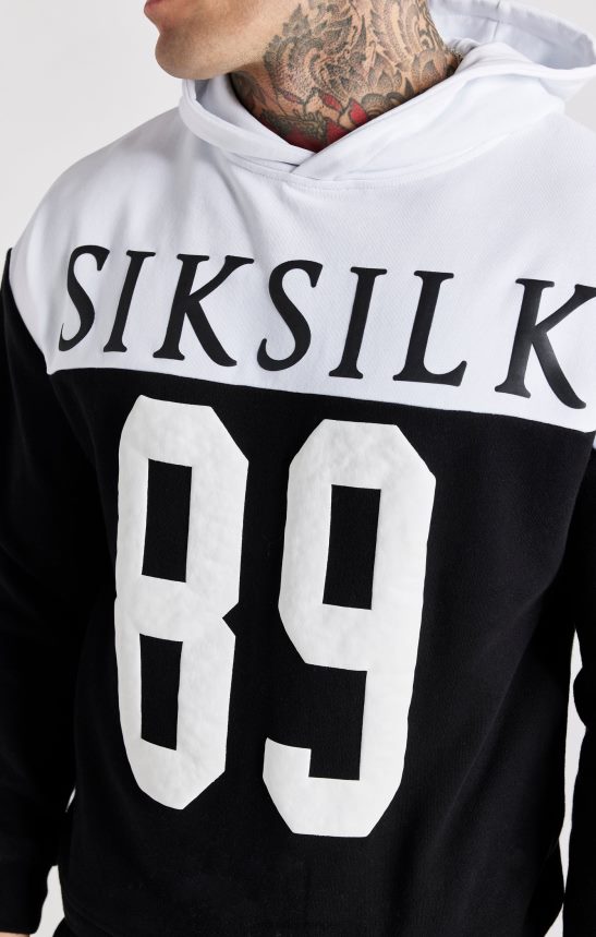 män SikSilk svart retro 89 print oversized hoodie kläder 02V424457