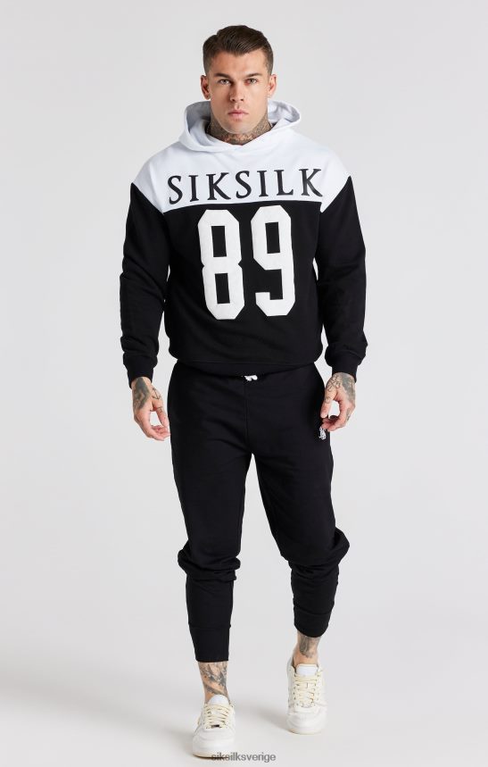 män SikSilk svart retro 89 print oversized hoodie kläder 02V424457