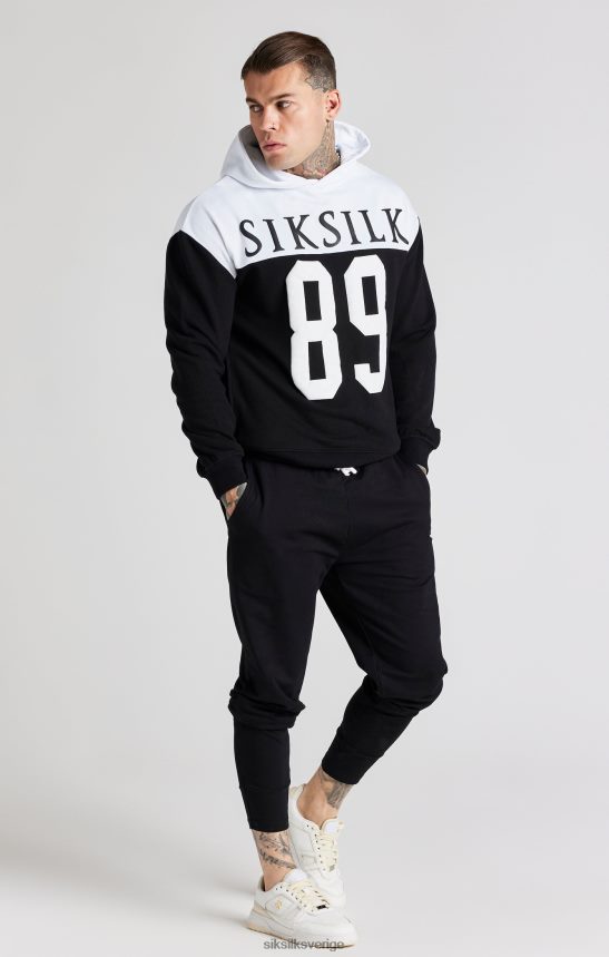män SikSilk svart retro 89 print oversized hoodie kläder 02V424457