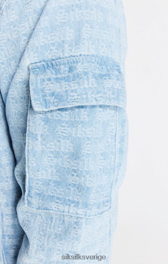 män SikSilk blå bomberjacka i jeansjacka kläder 02V424471