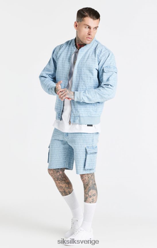 män SikSilk blå bomberjacka i jeansjacka kläder 02V424471
