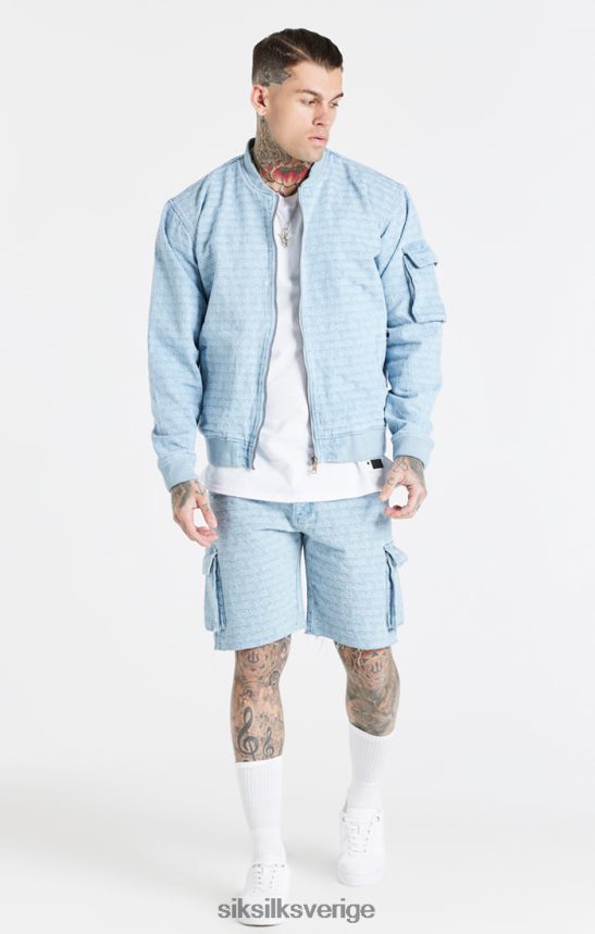 män SikSilk blå bomberjacka i jeansjacka kläder 02V424471