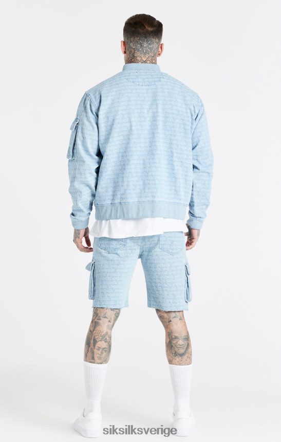 män SikSilk blå bomberjacka i jeansjacka kläder 02V424471