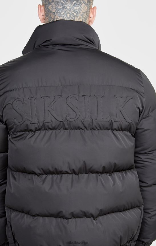 män SikSilk svart bubbeljacka med präglad logotyp kläder 02V424479