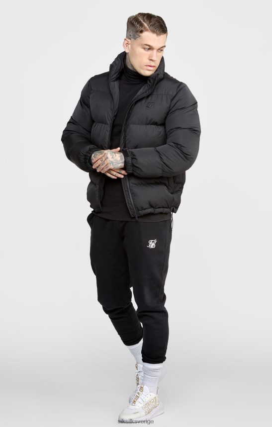 män SikSilk svart bubbeljacka med präglad logotyp kläder 02V424479