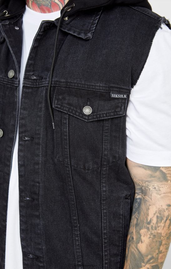 män SikSilk svart huvjacka kläder 02V424472