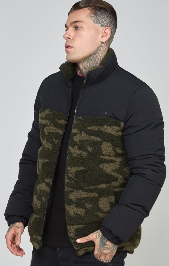 män SikSilk svart sherpa bubbeljacka kläder 02V424485