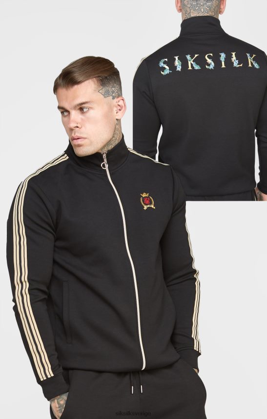 män SikSilk svart träningsjacka med tratt kläder 02V424476