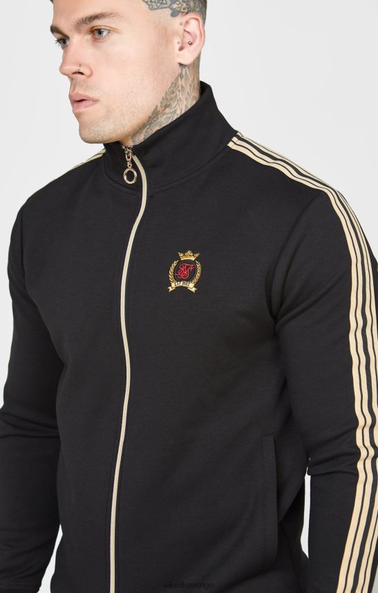 män SikSilk svart träningsjacka med tratt kläder 02V424476