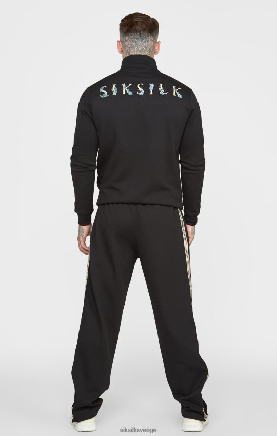 män SikSilk svart träningsjacka med tratt kläder 02V424476