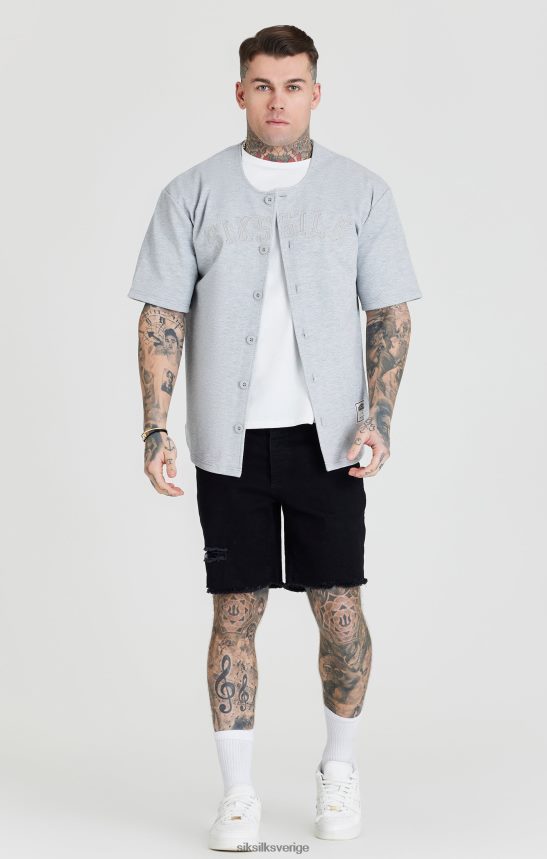 män SikSilk baseballtröja med logotyp i grå märgelapplikation kläder 02V424397