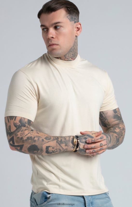 män SikSilk beige t-shirt med hög hals kläder 02V424378