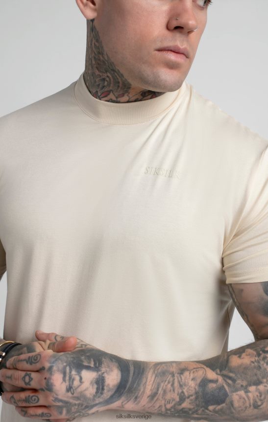 män SikSilk beige t-shirt med hög hals kläder 02V424378