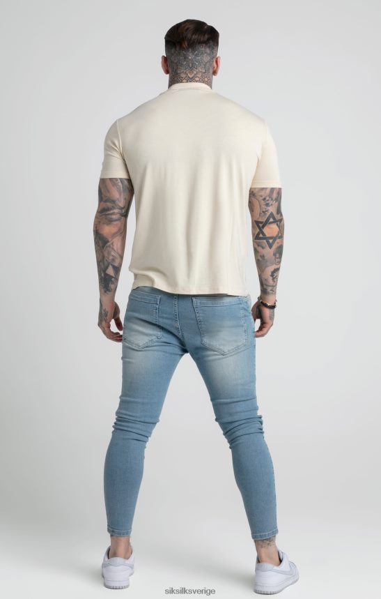 män SikSilk beige t-shirt med hög hals kläder 02V424378