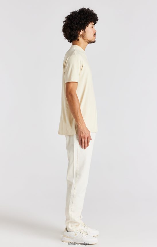 män SikSilk beige t-shirt med hög hals kläder 02V424378