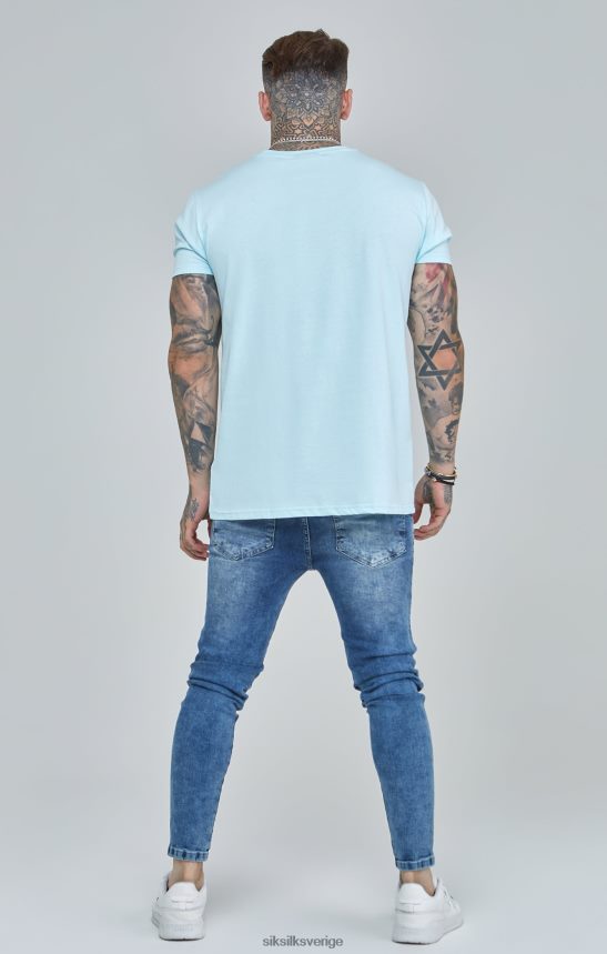 män SikSilk blå varsity boxy fit t-shirt kläder 02V424396