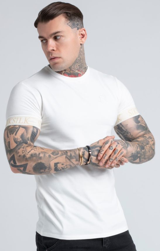 män SikSilk ecru elastisk manschett t-shirt kläder 02V424367