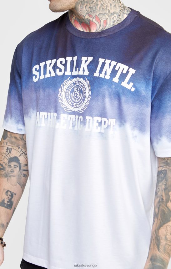 män SikSilk marinblå grafisk blekna t-shirt kläder 02V424384