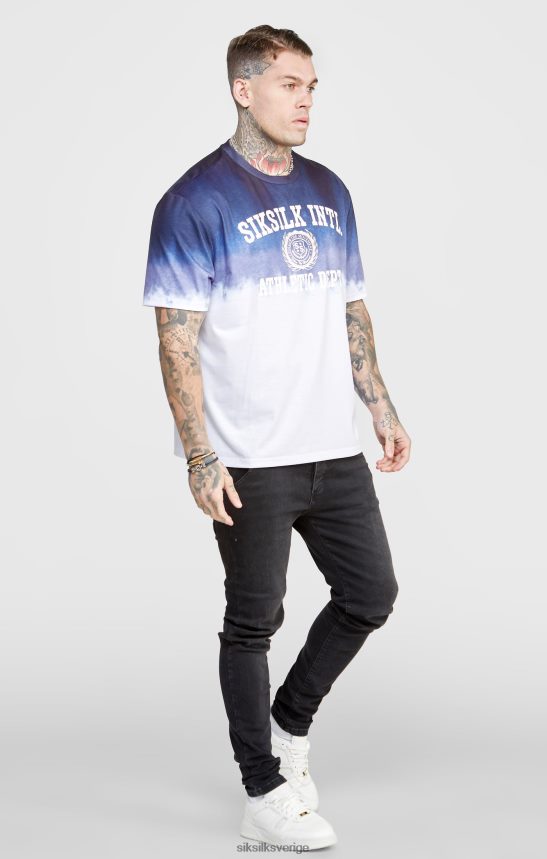 män SikSilk marinblå grafisk blekna t-shirt kläder 02V424384