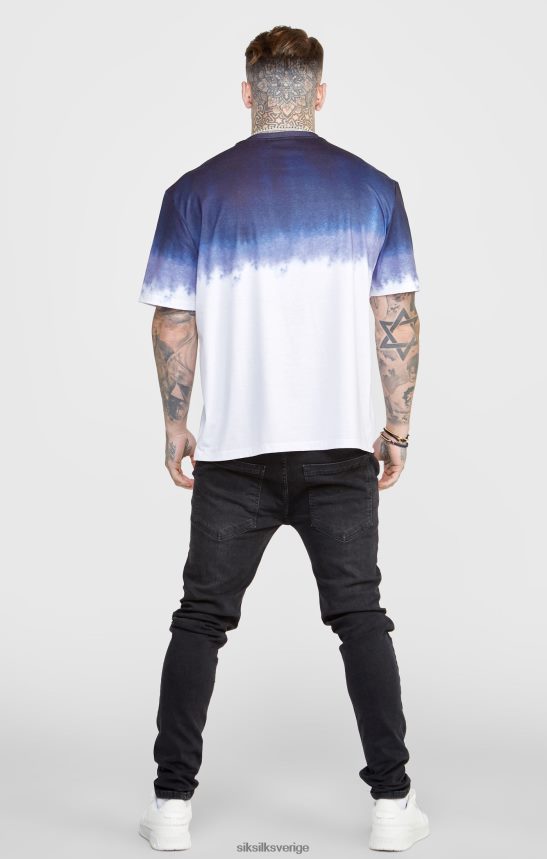 män SikSilk marinblå grafisk blekna t-shirt kläder 02V424384