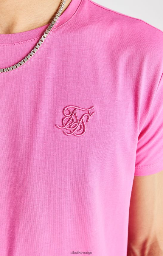 män SikSilk rosa kortärmad t-shirt med muskelpassform kläder 02V424395