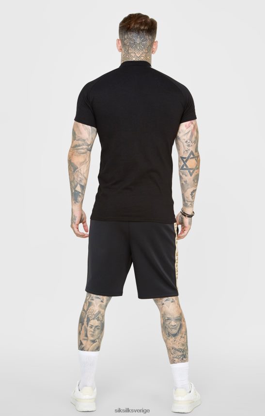 män SikSilk svart crest kortärmad piké kläder 02V424385