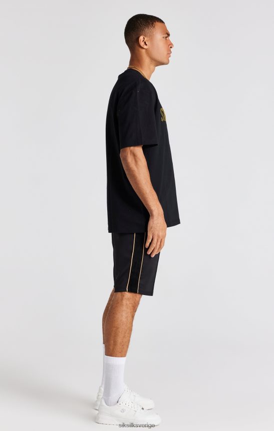 män SikSilk svart crest oversized t-shirt kläder 02V424373