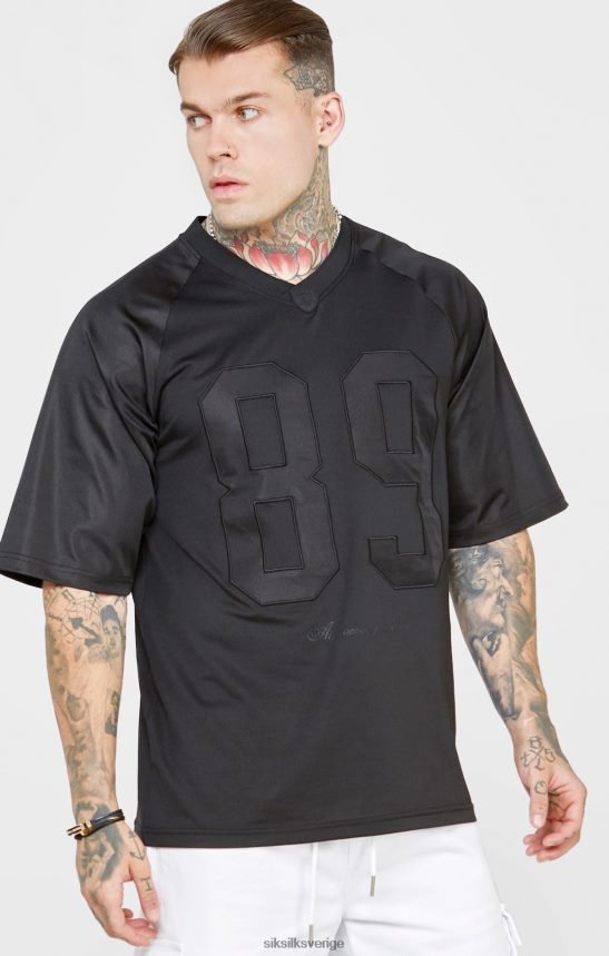 män SikSilk svart oversized kortärmad t-shirt kläder 02V424402