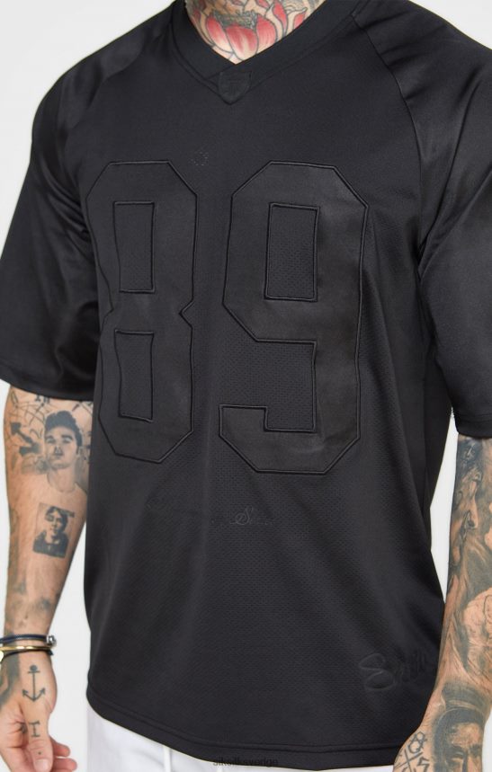 män SikSilk svart oversized kortärmad t-shirt kläder 02V424402