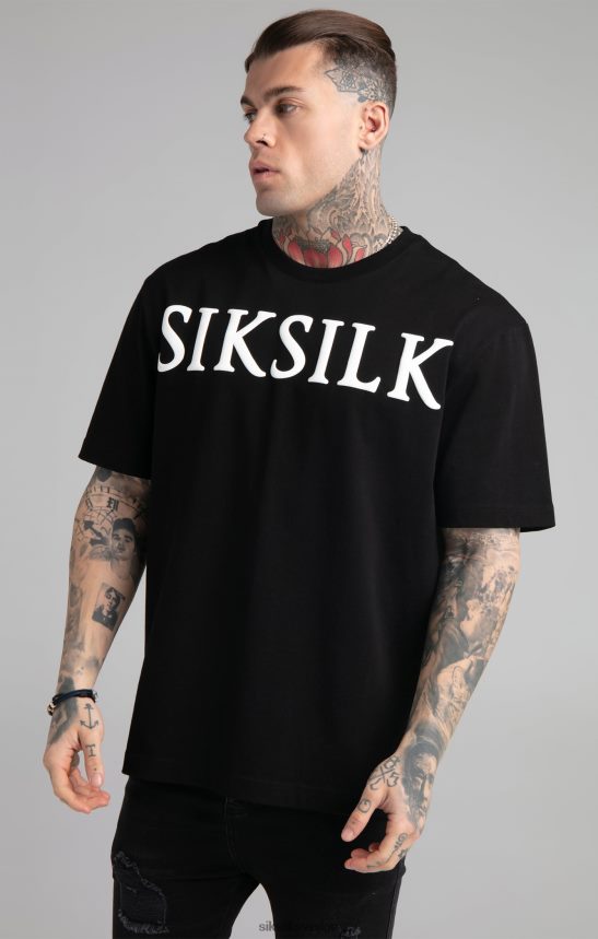 män SikSilk svart t-shirt med avslappnad passform kläder 02V424407