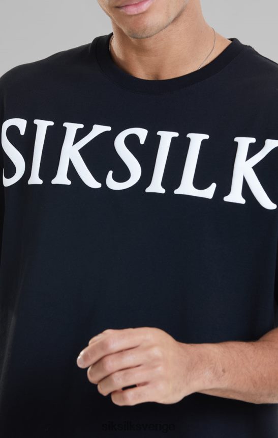 män SikSilk svart t-shirt med avslappnad passform kläder 02V424407