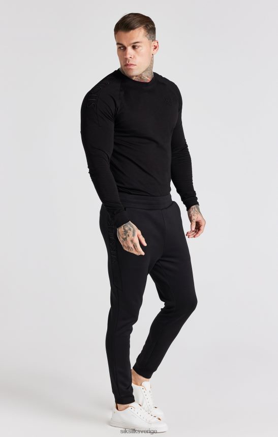 män SikSilk svart t-shirt med muskelpassad panel kläder 02V424362