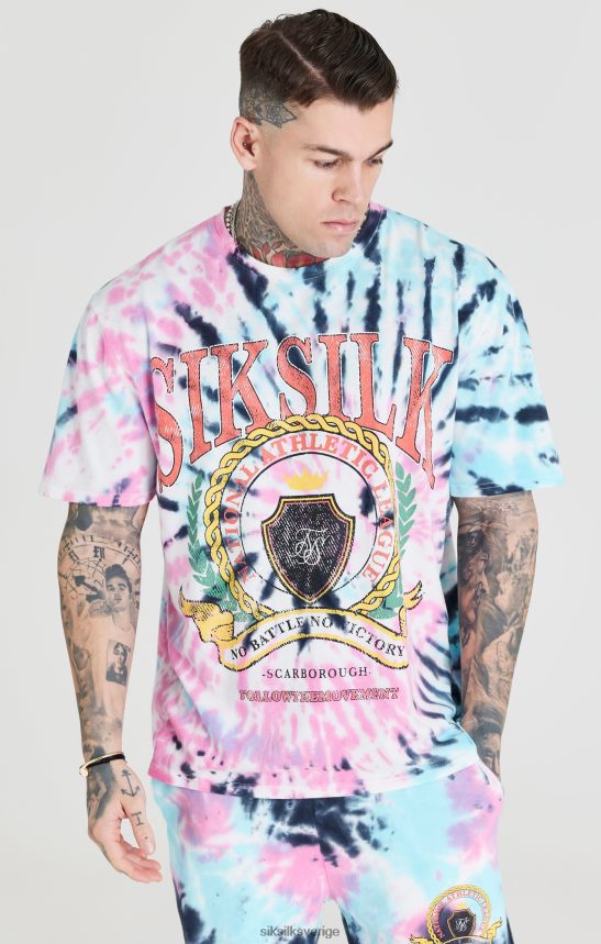 män SikSilk tie dye varsity oversized t-shirt kläder 02V424403