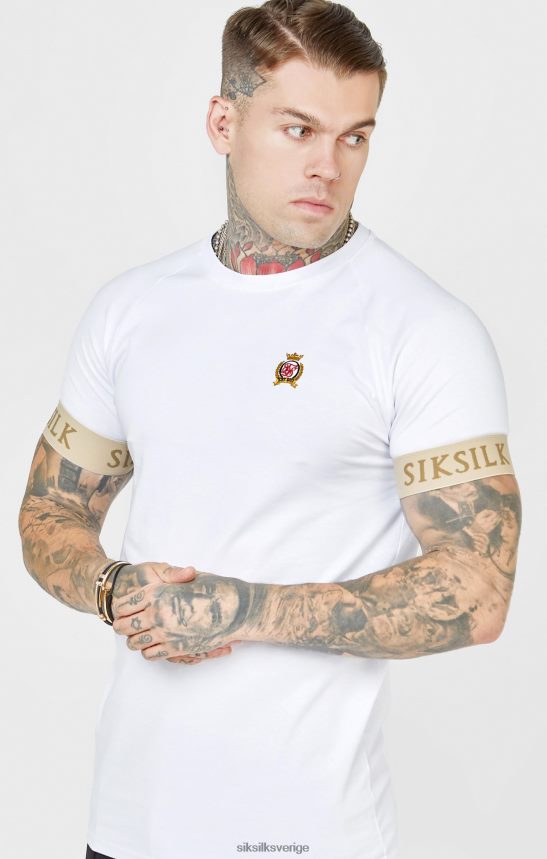 män SikSilk vit t-shirt med elastisk manschett kläder 02V424372