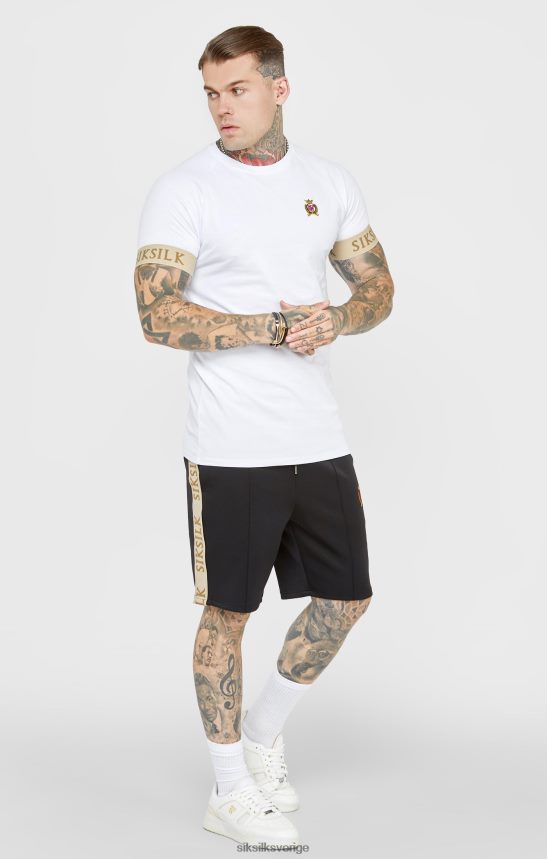 män SikSilk vit t-shirt med elastisk manschett kläder 02V424372