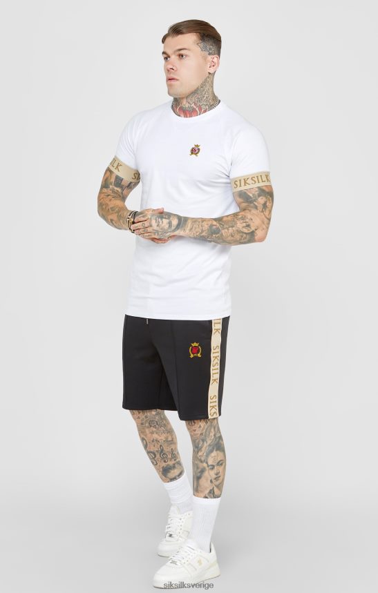 män SikSilk vit t-shirt med elastisk manschett kläder 02V424372