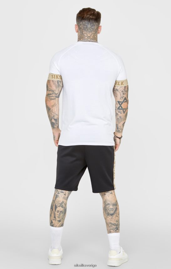 män SikSilk vit t-shirt med elastisk manschett kläder 02V424372
