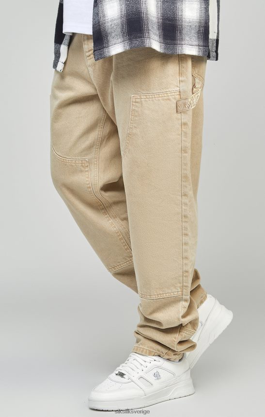 män SikSilk ecru straight fit carpenter denim kläder 02V424555