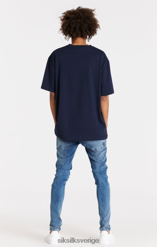 män SikSilk ljusblå distressed slim fit jeans kläder 02V424558