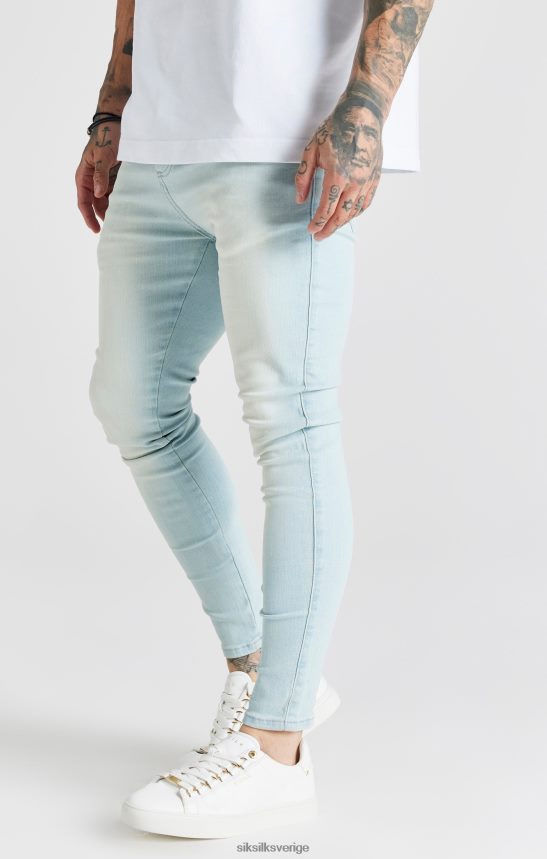män SikSilk ljusblå essential skinny jeans kläder 02V424552