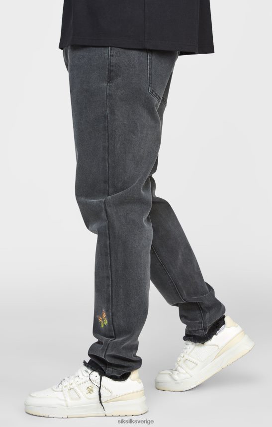 män SikSilk svart butterfly jeans med rak passform kläder 02V424562