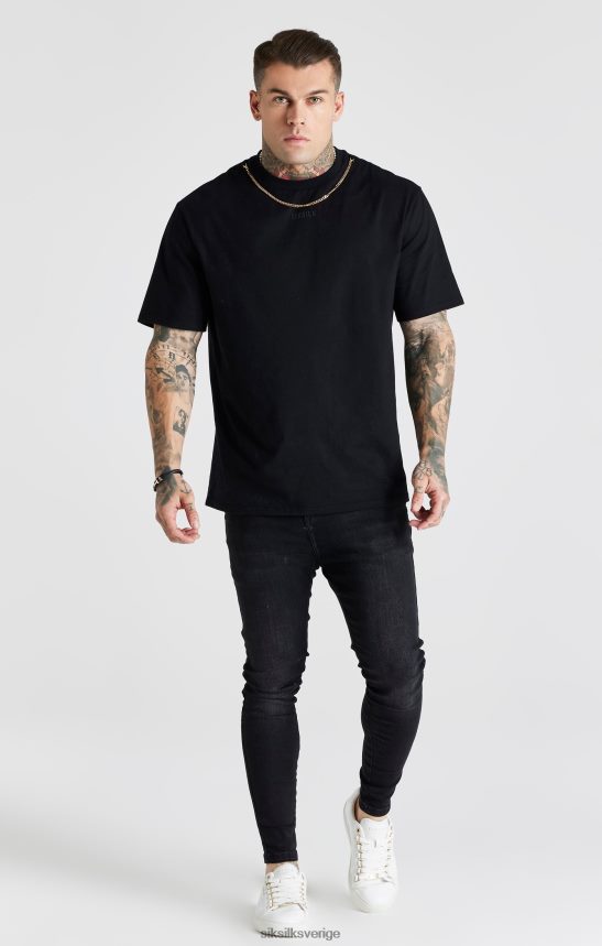 män SikSilk svart tvättade essential skinny jeans kläder 02V424557