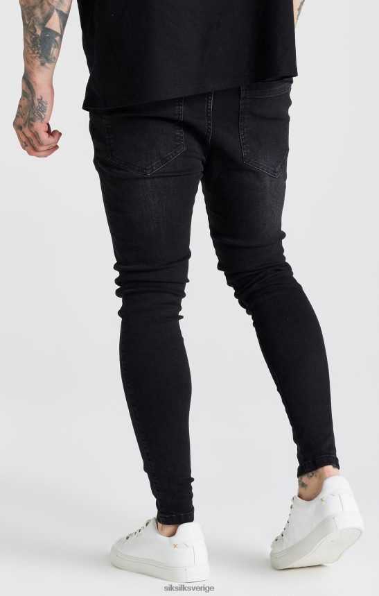 män SikSilk svart tvättade essential skinny jeans kläder 02V424557