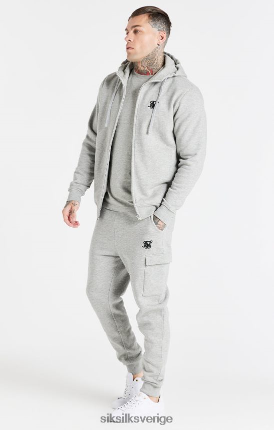 män SikSilk grå essential cargo fleece jogger kläder 02V424538
